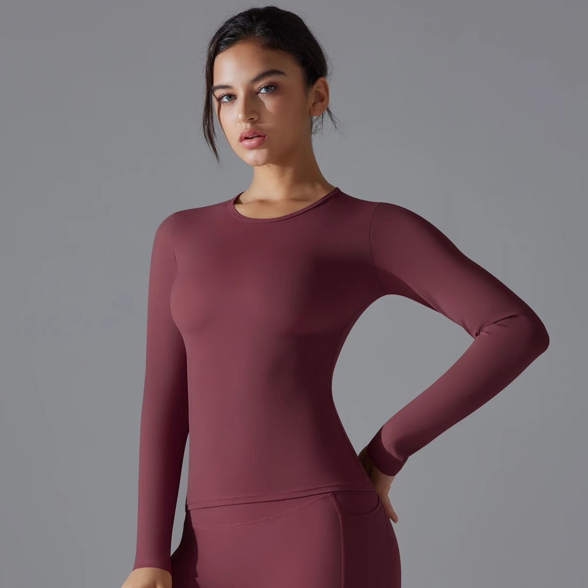 Yoga Shirts For Women Long Sleeve Winter Fitness Running Gym Clothes Workout Dry Fit Breathable High Elastic Sports Top