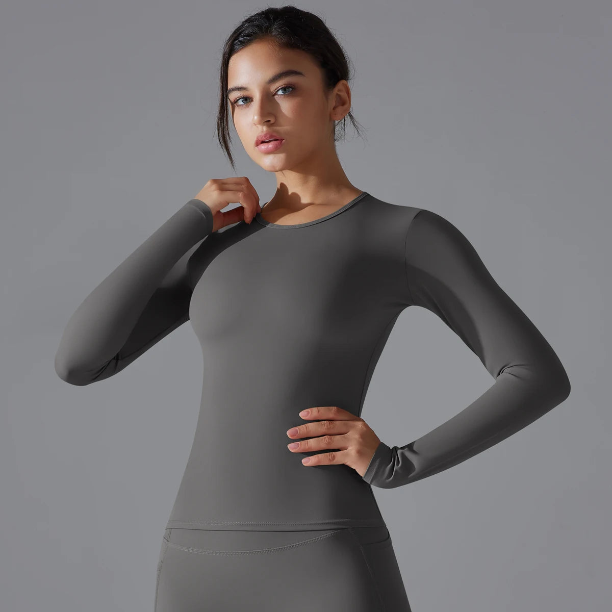 Yoga Shirts For Women Long Sleeve Winter Fitness Running Gym Clothes Workout Dry Fit Breathable High Elastic Sports Top