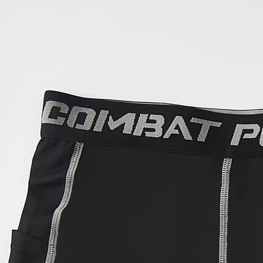 High Performance Men's Compression Shorts With Pocket - Quick Dry Breathable Stretchy Base Layer For Sports Gym