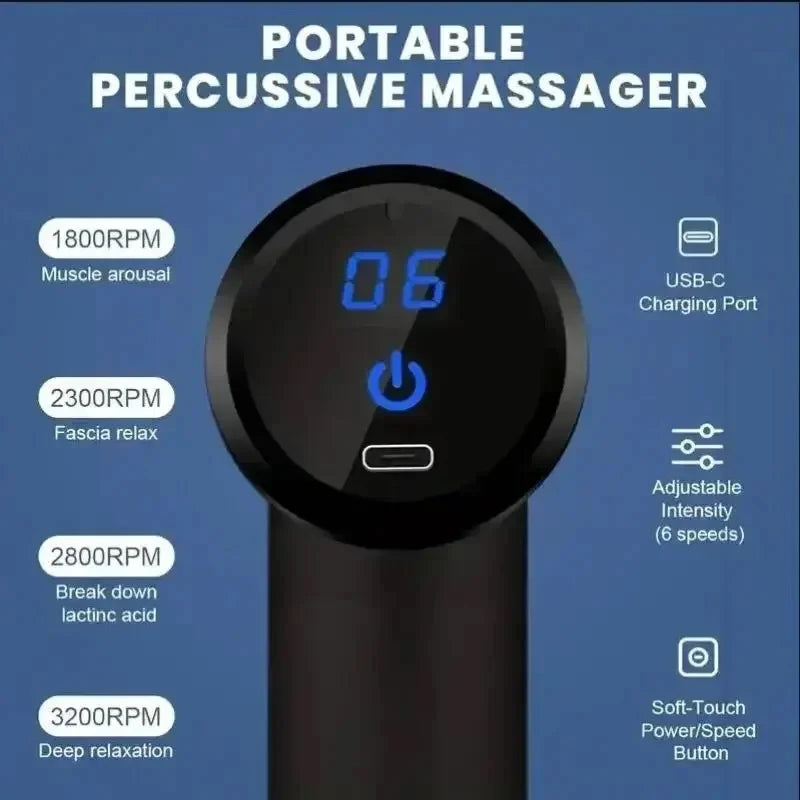 Portable Fascia Massage Gun Deep Tissue Mini Muscle Massage Gun Lightweight Adjustable Speed Whole Body Massage Equipment