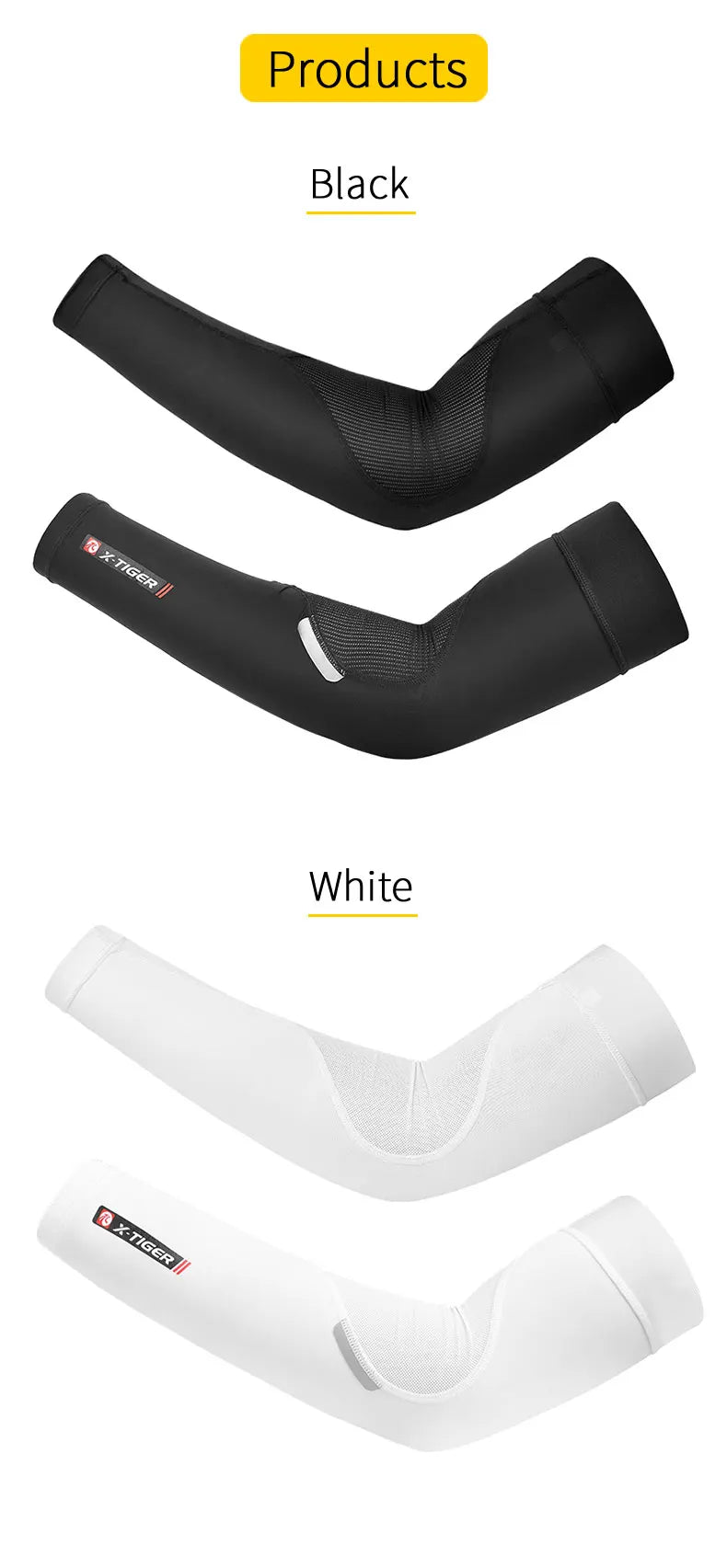 X-TIGER Bike Leg Sleeve Sports Arm Sleeve Sun Anti-UV Leg Sleeves Ice Fabric Bicycle Leg Sleeve Run Fitness Cycling Arm Warmers