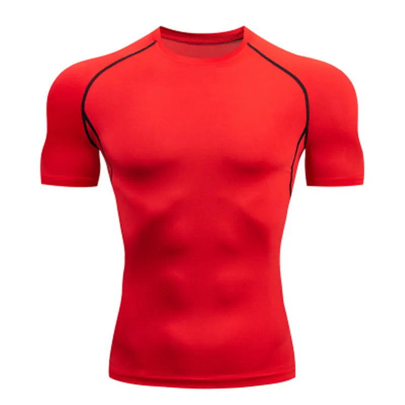 Compression Shirt Summer Men's T-Shirt White Short Sleeve Breathable Quick Dry Fitness Top Sports Long Sleeve Compression Shirt