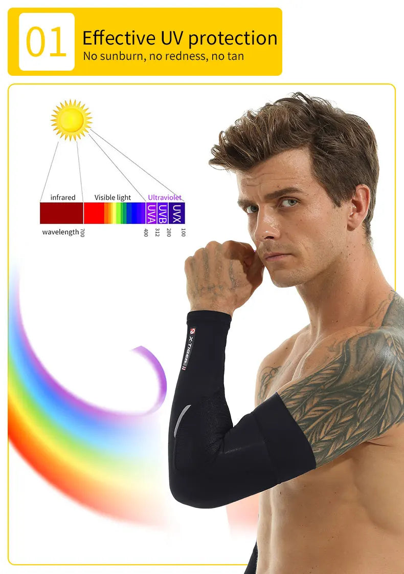 X-TIGER Bike Leg Sleeve Sports Arm Sleeve Sun Anti-UV Leg Sleeves Ice Fabric Bicycle Leg Sleeve Run Fitness Cycling Arm Warmers