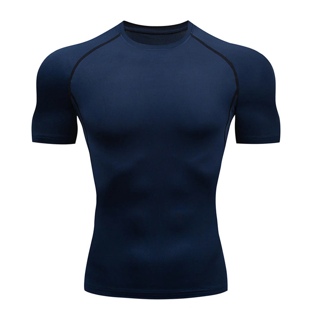 Compression Shirt Summer Men's T-Shirt White Short Sleeve Breathable Quick Dry Fitness Top Sports Long Sleeve Compression Shirt