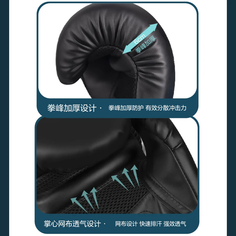High Quality 6 8 10 12oz Boxing Gloves PU Leather Muay Thai Guantes De Boxeo Free Fight MMA Sandbag Training Glove For Men Women