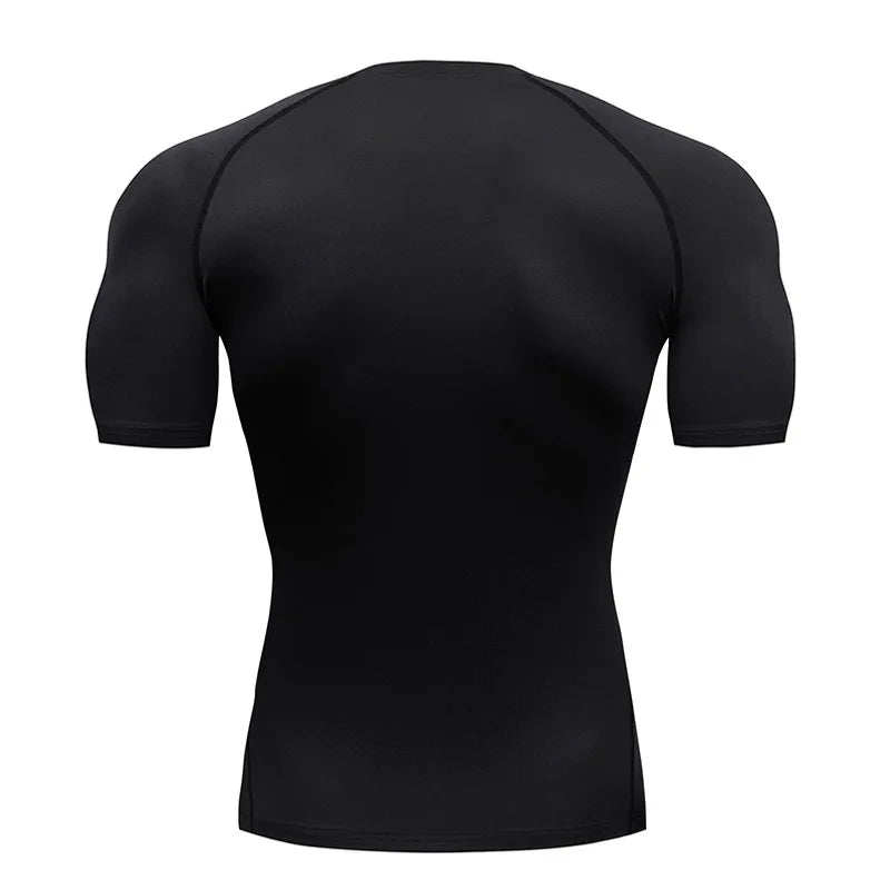Compression Shirt Summer Men's T-Shirt White Short Sleeve Breathable Quick Dry Fitness Top Sports Long Sleeve Compression Shirt
