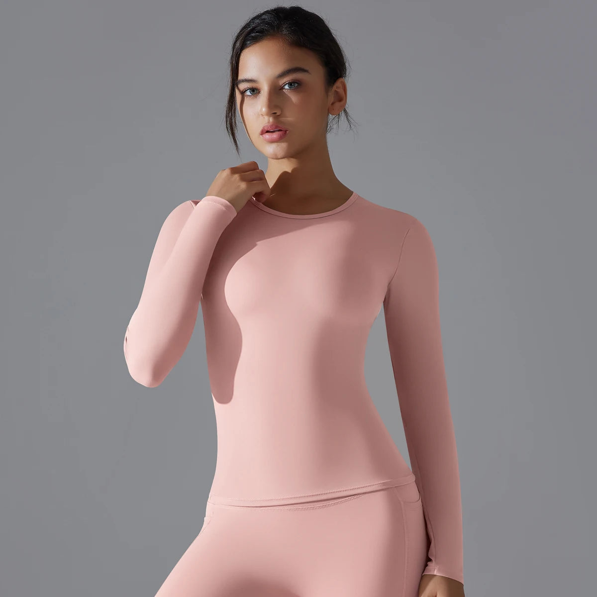 Yoga Shirts For Women Long Sleeve Winter Fitness Running Gym Clothes Workout Dry Fit Breathable High Elastic Sports Top