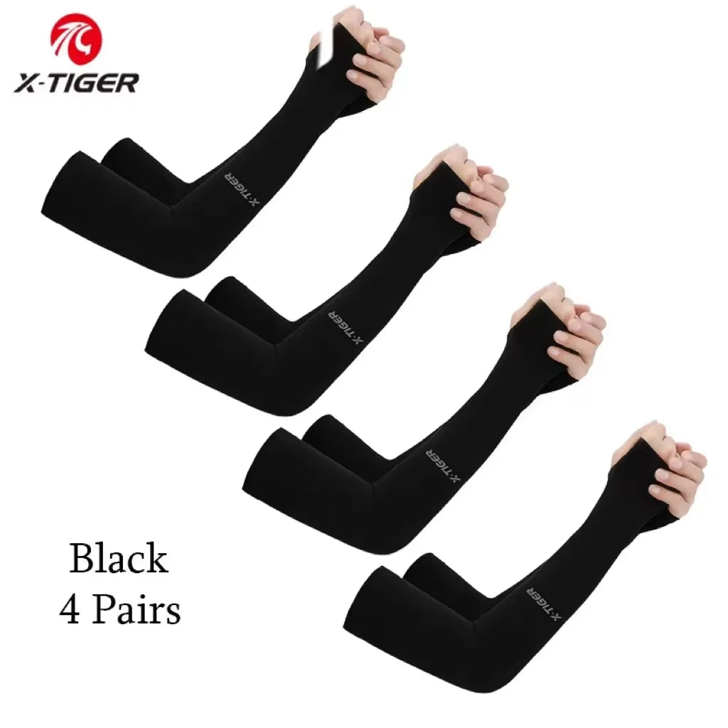 X-TIGER Cycling Arm Summer Ice Cloth Cycling Sleeves Sun Protection Unisex Breathable Running Volleyball Sleeves Outdoor