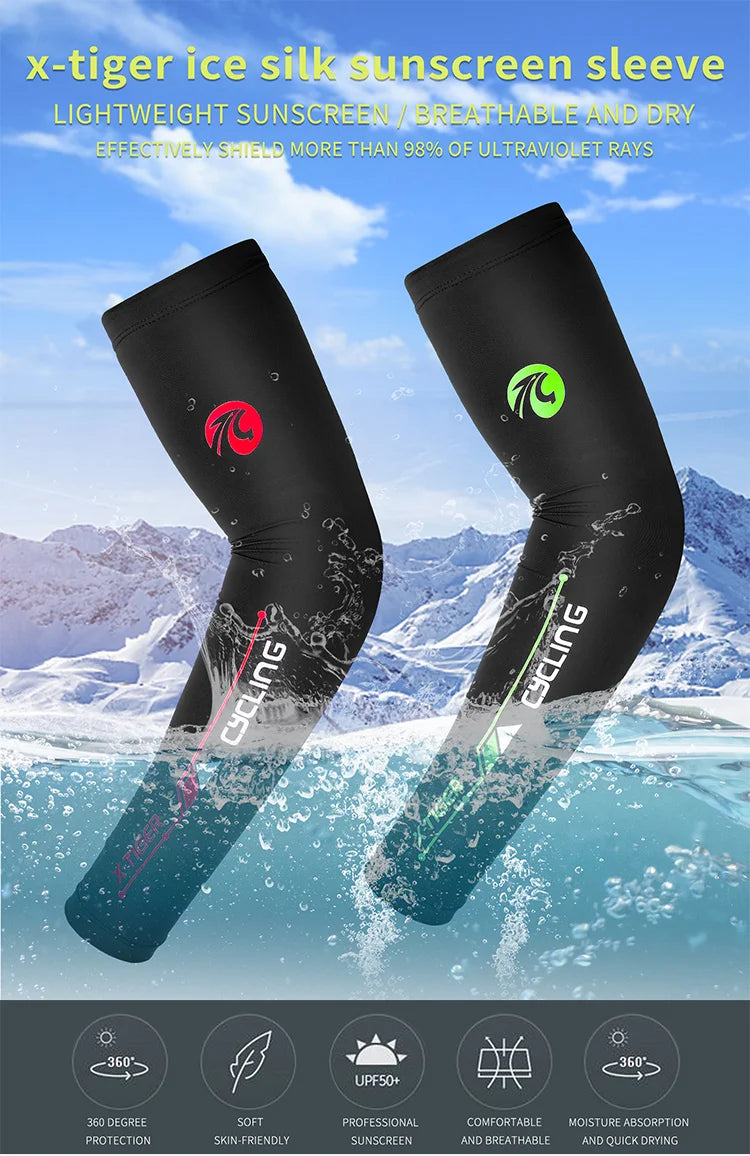 X-TIGER Bike Leg Sleeve Sports Arm Sleeve Sun Anti-UV Leg Sleeves Ice Fabric Bicycle Leg Sleeve Run Fitness Cycling Arm Warmers