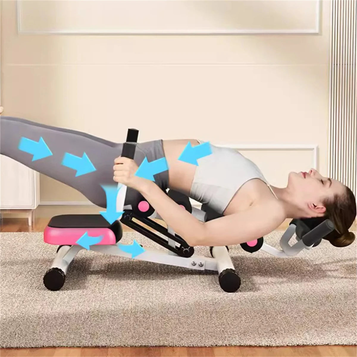 Men and women home office fitness equipment lumbar reliever waist traction shoulder and neck relaxation stretcher yoga back open