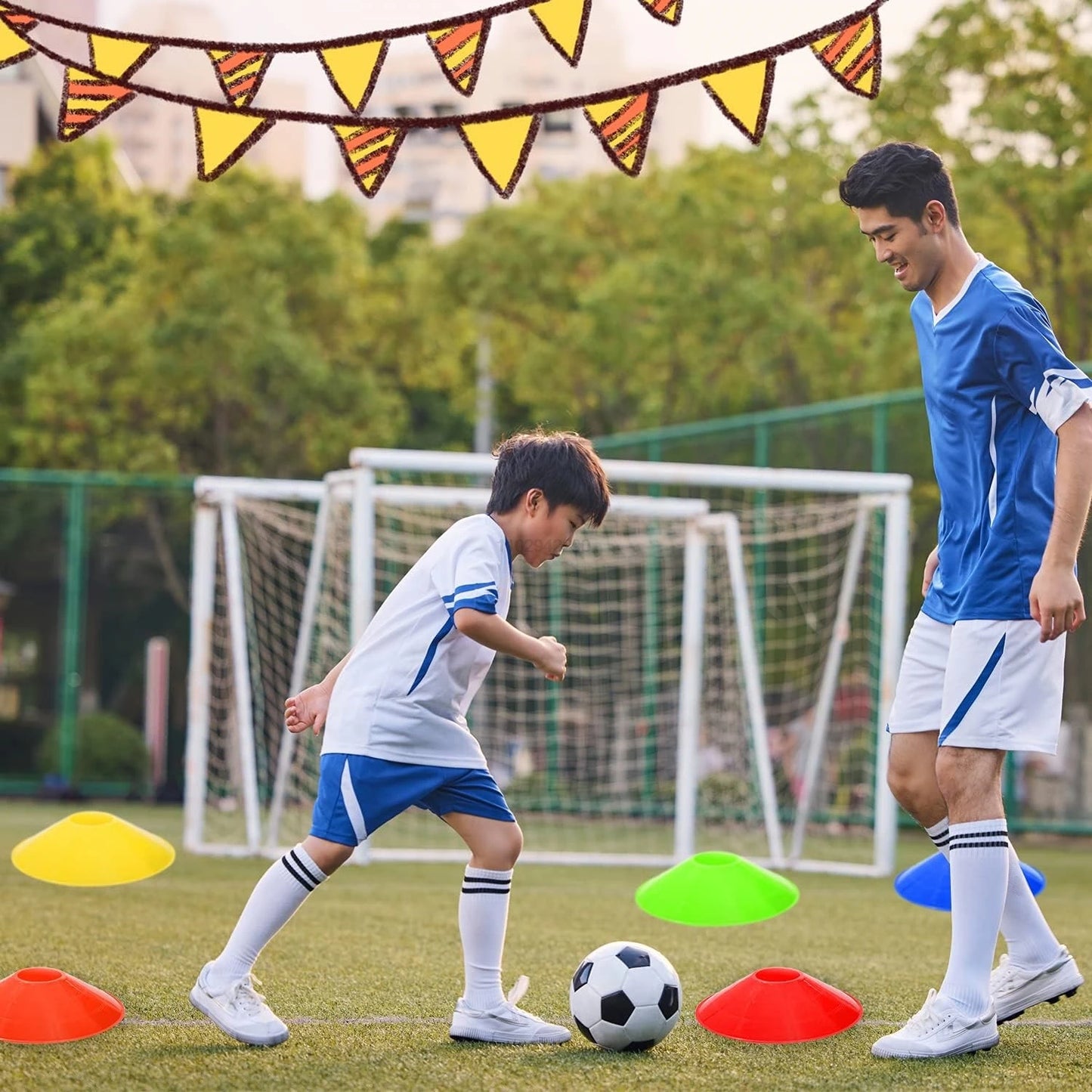 10/50Pcs Disc Cones Training Cones Agility Soccer Cones with Carry Bag and Holder for Training Football Basketball Kids Coaching