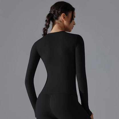 Yoga Shirts For Women Long Sleeve Winter Fitness Running Gym Clothes Workout Dry Fit Breathable High Elastic Sports Top