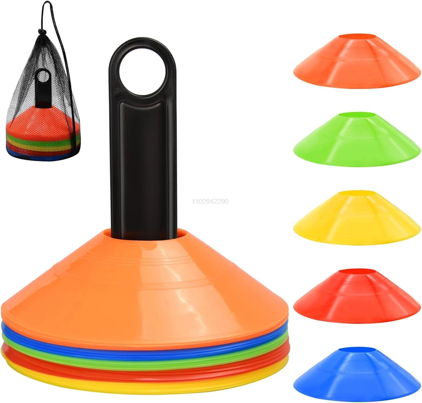 10/50Pcs Disc Cones Training Cones Agility Soccer Cones with Carry Bag and Holder for Training Football Basketball Kids Coaching