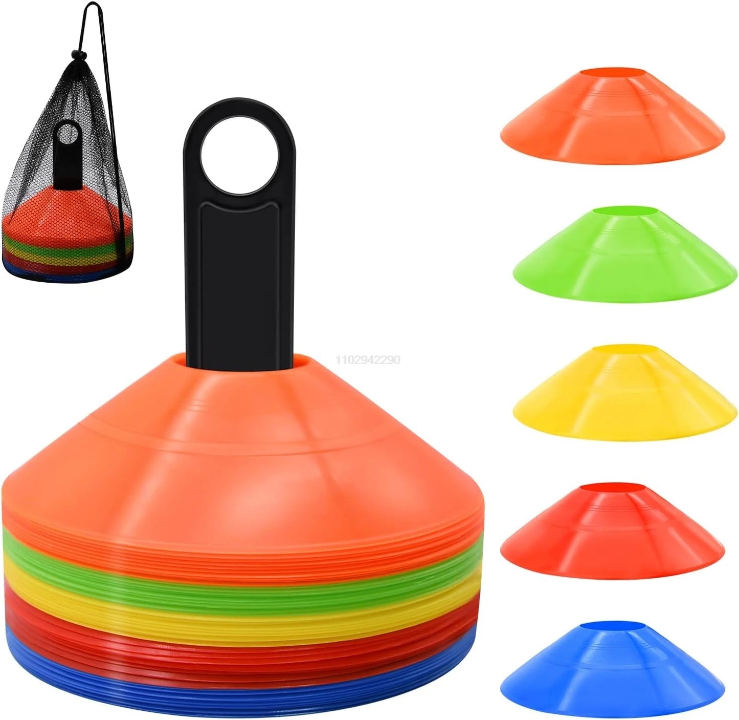 10/50Pcs Disc Cones Training Cones Agility Soccer Cones with Carry Bag and Holder for Training Football Basketball Kids Coaching