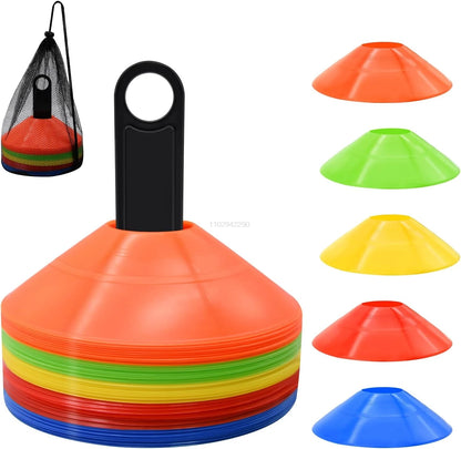10/50Pcs Disc Cones Training Cones Agility Soccer Cones with Carry Bag and Holder for Training Football Basketball Kids Coaching