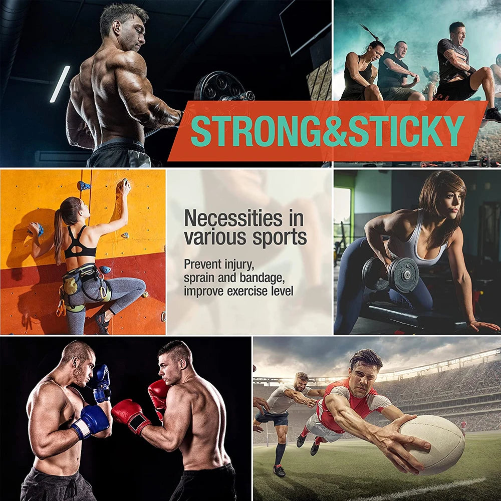 White Athletic Tape -Strong Adhesive Sports Tape No Sticky Residue Easy Tear Athletic Tapes & Wraps,Gymnastics Tape for Athletes