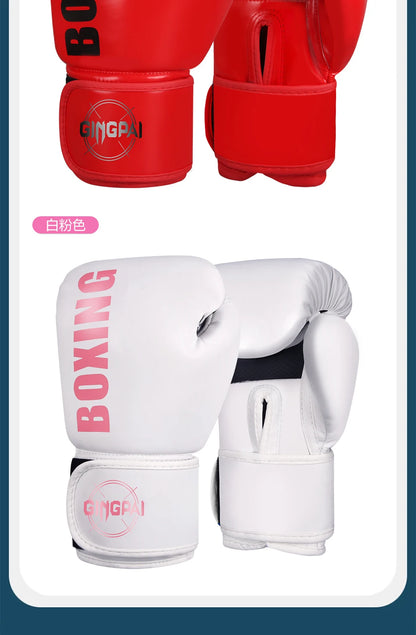 High Quality 6 8 10 12oz Boxing Gloves PU Leather Muay Thai Guantes De Boxeo Free Fight MMA Sandbag Training Glove For Men Women