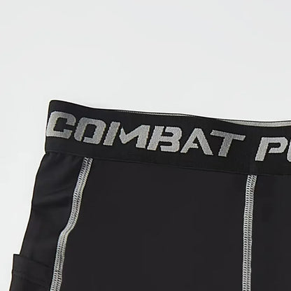 High Performance Men's Compression Shorts With Pocket - Quick Dry Breathable Stretchy Base Layer For Sports Gym