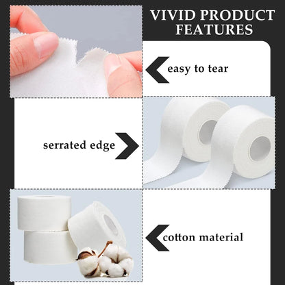 White Athletic Tape -Strong Adhesive Sports Tape No Sticky Residue Easy Tear Athletic Tapes & Wraps,Gymnastics Tape for Athletes