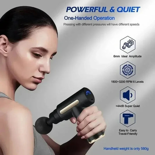 Portable Fascia Massage Gun Deep Tissue Mini Muscle Massage Gun Lightweight Adjustable Speed Whole Body Massage Equipment