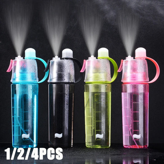 1/2/4PCS Plastic Spray Cup Summer Outdoor Sports Water Bottle Hydration Cooling Spray Cup Travel Portable Water Cup Gift Cups