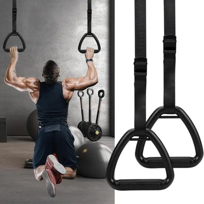 Calisthenics Rings Pull Up Rings for Adults Non-Slip Exercise Gear Adjustable Straps Fitness Equipment Pull up Handle Rings