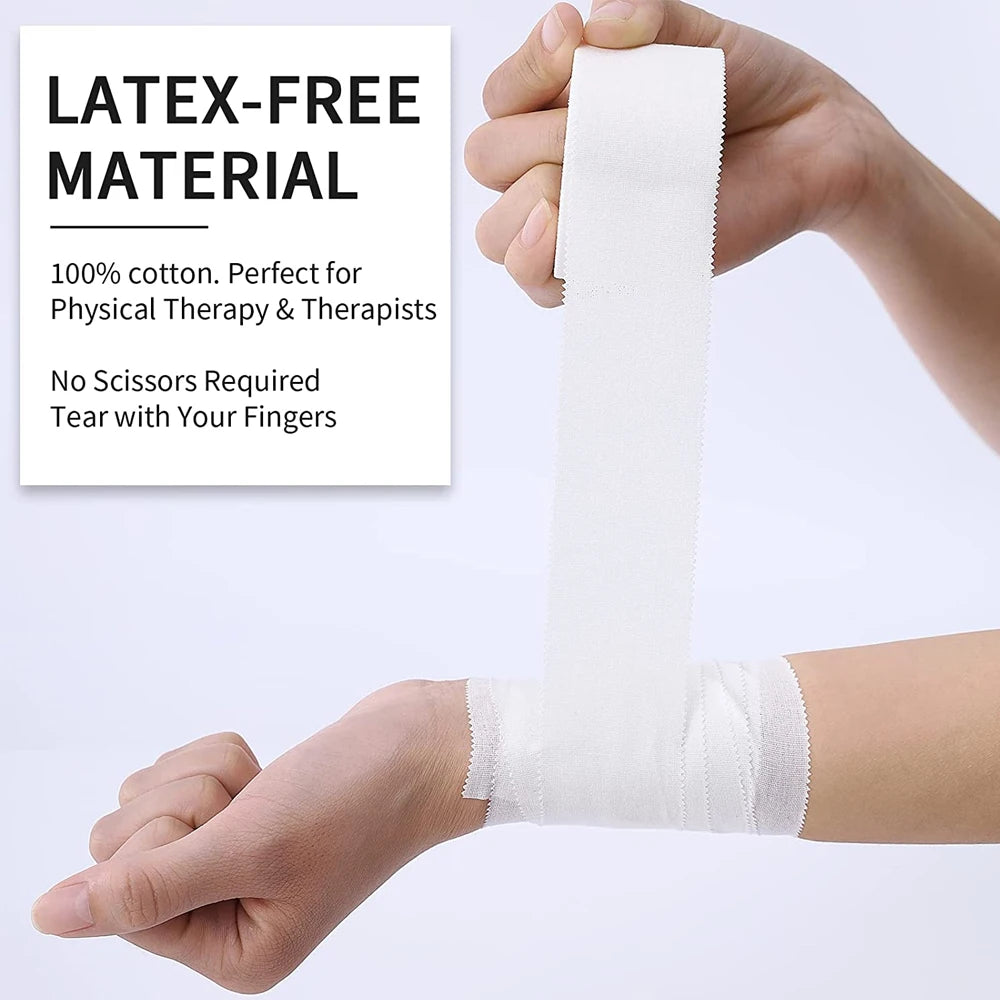 White Athletic Tape -Strong Adhesive Sports Tape No Sticky Residue Easy Tear Athletic Tapes & Wraps,Gymnastics Tape for Athletes