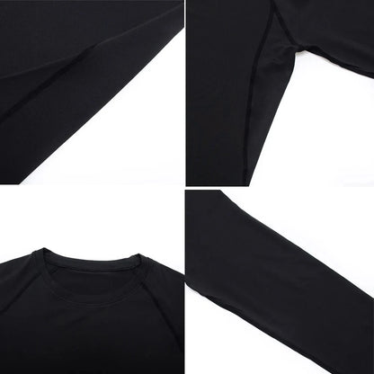 Compression Long Sleeve Shirt Black Fitness T-shirt Men's Muscle Quick drying Gym Sportswear Sun protection Sports Base layer