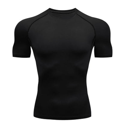 Compression Shirt Summer Men's T-Shirt White Short Sleeve Breathable Quick Dry Fitness Top Sports Long Sleeve Compression Shirt