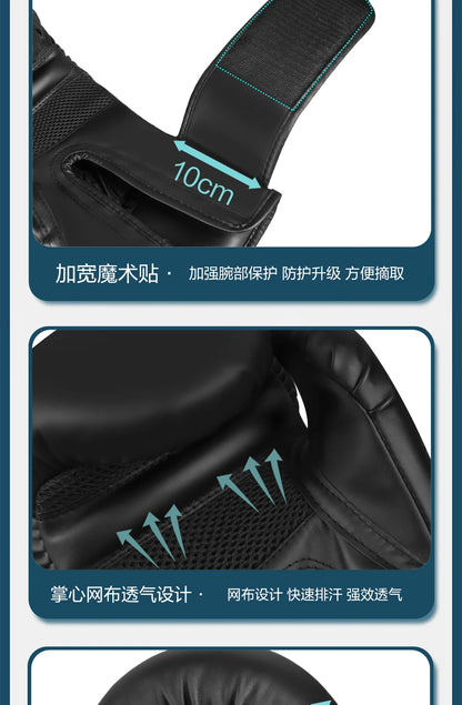 High Quality 6 8 10 12oz Boxing Gloves PU Leather Muay Thai Guantes De Boxeo Free Fight MMA Sandbag Training Glove For Men Women