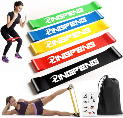 5pcs Fitness Resistance Bands Set-Include 5Colors,Exercise Tension Bands,Working Out,Exercise Gym,Yoga Training and Home Fitness