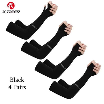 X-TIGER Cycling Arm Summer Ice Cloth Cycling Sleeves Sun Protection Unisex Breathable Running Volleyball Sleeves Outdoor