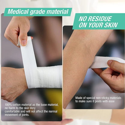 White Athletic Tape -Strong Adhesive Sports Tape No Sticky Residue Easy Tear Athletic Tapes & Wraps,Gymnastics Tape for Athletes