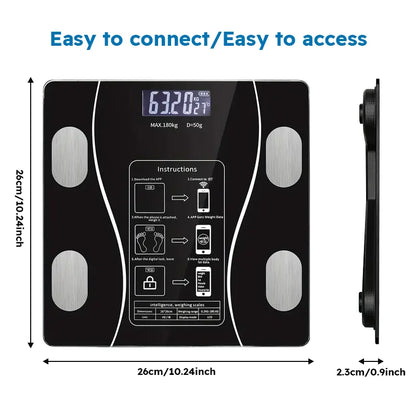 Smart Body Fat Scale Wireless LED Digital Bathroom Weight Scale Body Composition Analyzer Testing Scale